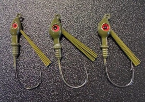 Wisconsin Swim Jig Heads - Mustad Hook - Green Pumpkin - 8 Pack - Picture 1 of 1
