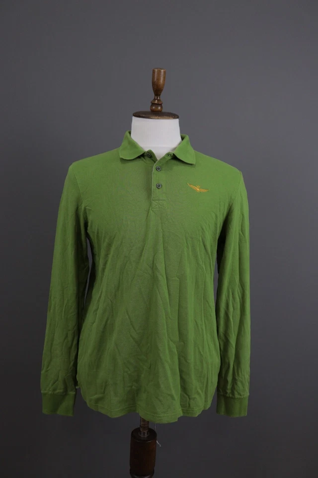 Polo de rugby de manga larga verde Aeronautica Militare talla XL Foto 1 de 4
