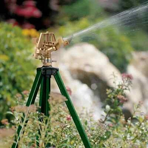Tripod Sprinkler Zinc Adjustable Impact 85 Ft Diameter Yard Garden Grass Green - Picture 1 of 6