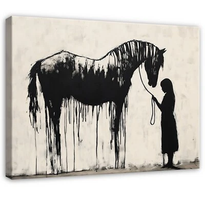 Leinwand Bilder Abstrakt Banksy Tiere Wandbilder XXL Groß Leinwandbild Wanddeko - Bild 1 von 4