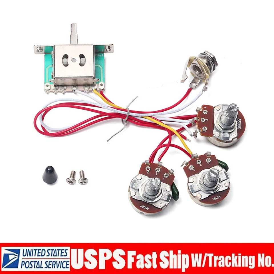 5 Way Electric Guitar Wiring Harness Toggle Switch 2 Tone for Fender St Strat