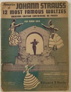 Johann Strauss 12 Most Famous Waltzes For Piano Solo Sheet Music - Picture 1 of 6