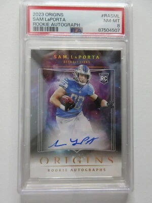 2023 Panini Origins NFL Sam LaPorta RC Rookie Autographs ON CARD Auto SSP Gold 8 - Image 1 of 4