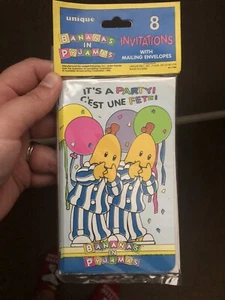 Bananas in Pajamas Invitations SET OF 8 BRAND NEW Vintage - Bild 1 von 2