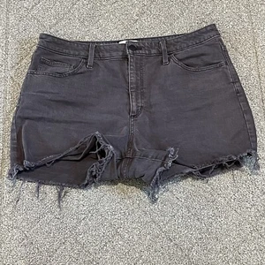 Universal Thread Denim Vintage Midi Jean Shorts Womens 14/32 Black Cut Off - Picture 1 of 10