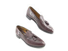 Vintage Barrie Ltd HandCrafted Burgundy Leather Tassel Loafers 11.5 #617