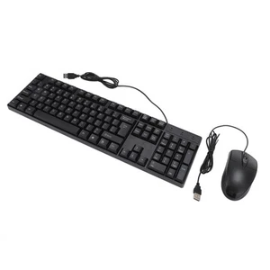 Wired USB Keyboard Mouse Set Ergonomic 104 Keys Keyboard Comfortable Grip Mo Hot - Picture 1 of 24