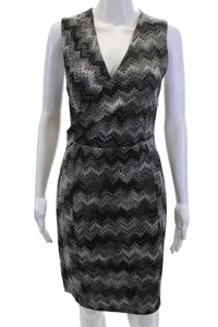 Missoni Womens V-Neck Geometric Print Sleeveless Mini Dress Gray Size S - Picture 1 of 5
