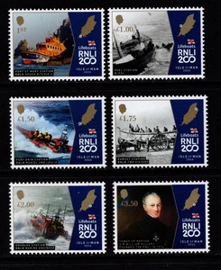 JUEGO DE 6 BOTES SALVAVIDAS ISLA DE MAN 2024 RNLI MNH - Imagen 1 de 1