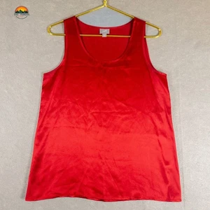 J. Jill Tank Top Red Sleeveless Silk Scoop Neck Pullover Women's Size Small - Picture 1 of 8