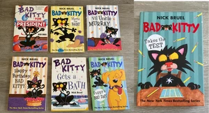 Nick Bruel Bad Kitty 7 Chapter Book Lot Meets Baby Gets Bath President Big Day - Bild 1 von 12