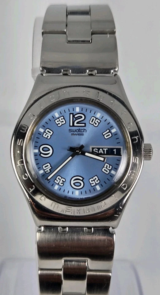 SWATCH IRONY SWISS MADE WOMEN'S STAINLESS STEEL 32mm WATER RESISTANT BLUE DIAL  - Image 1 of 4