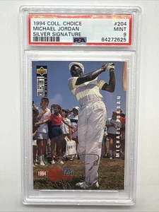 1994 Michael Jordan Silver Signature #204 Collectors Choice Bulls Sox PSA 9 Mint - Picture 1 of 2