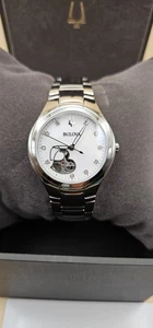 Bulova Mother of Pearl Automatic Classic Diamond White Dial Ladies Watch 34mm - Bild 1 von 11