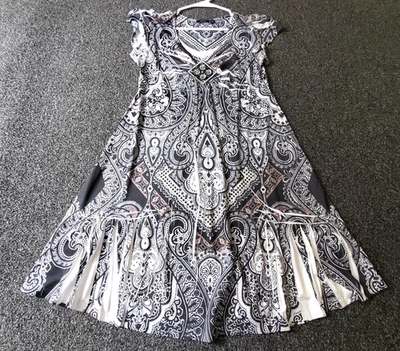 Vestido Apt 9 Mujer Mediano Pequeño Negro Slinky Suave Boho Manga Corta Estrás Foto 1 de 4