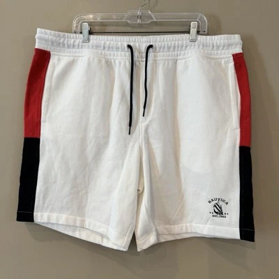 2 Nautica Shorts Men 2XL XXL White Blue Red Fleece Americana Yellow Swim Trunks - Image 1 of 4