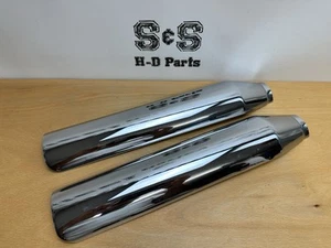 Genuine Harley-Davidson Exhaust Muffler HEAT-SHIELD Chrome PAIR 65463-00 - Picture 1 of 4