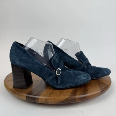 Новый женщин Bella Vita Ashton бирюзовый синий замшевый блок каблук мокасины насосы размер 11 W - Изображение 1 из 4