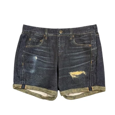 Шорты женские Rag & Bone L большие темно-синие Aoyama джинсовая ткань с принтом махровая ткань бойфренд - Изображение 1 из 4