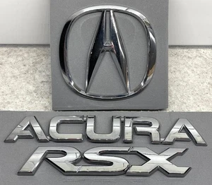2002-2006 Acura RSX Rear Trunk Deck Lid Chrome Emblem Set - Excellent Condition - Picture 1 of 6