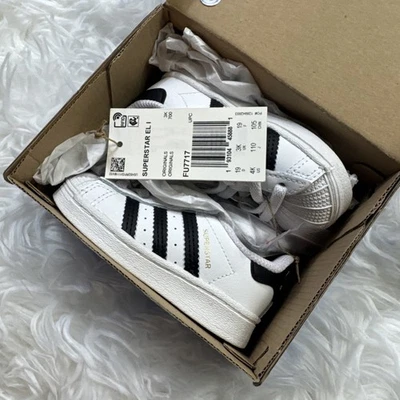Adidas Superstar Zapatos para Niños Pequeños Blanco Nube/Núcleo Negro fU7717 Tenis Nueva Caja Foto 1 de 4