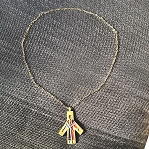 TERRA SANCTA ZUNFT ISRAEL Anhänger 70er Jahre Friedenszeichen Kruzifix Jesus am Kreuz.. - Bild 1 von 6