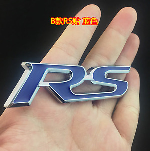 1x Blue RS Emblem Badge Sticker 3D For Ford Camaro Chevrolet GM series Free