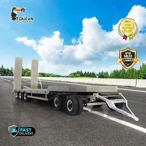 US Stock LESU 1/14 RC Metal Trailer for TAMITA Tractor Truck Semi Vehicle - Picture 1 of 11