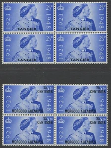 GB 1948 Silver Wedding Overprint Morocco Agencies/Tangier SG176 & SG255 Cat £7+ - Picture 1 of 1