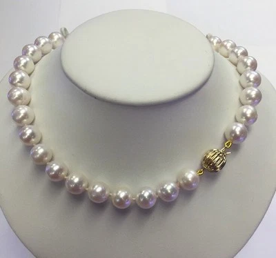 Ожерелье с пресноводным жемчугом 9,5x10,5 мм, серебряная застежка 17 дюймов - Изображение 1 из 4