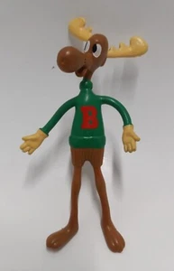 Vintage 1985 Jesco Rocky and Bullwinkle Elch biegbares Gummispielzeug 7 Zoll - Bild 1 von 4