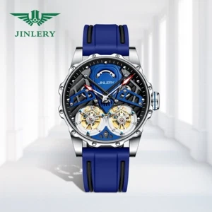 Swiss New Double Tourbillon Watch High-End Luminous Watrproof Men's Mechanical - Picture 1 of 28