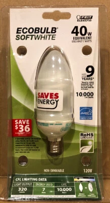 REPLACEMENT BULB FOR FEIT ELECTRIC 282114, BPESL7C, BPESL7F, CE7C16 7W 120V - Image 1 of 2