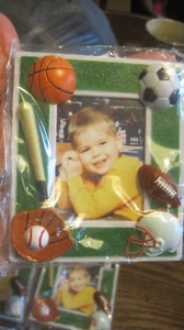 NEW LOT OF 6 Sports SOCCER/FOOTBALL/BASKETBALL Picture 3-D PLASTIC Photo Frame - Picture 1 of 1