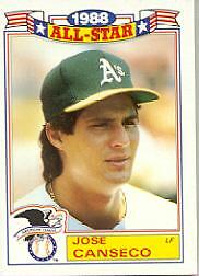 1989 (ATHLETICS) Topps Glossy All-Stars #6 Jose Canseco