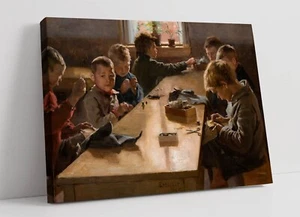 ALBERT EDELFELT, THE BOY'S WORHOUSE HELSINKI -CANVAS WALL ARTWORK PIC PRINT - Picture 1 of 2