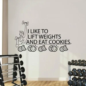 Cookies Workout Exercise Quote Vinyl Art Sticker Home Room Gym Wall Decal Decor - Imagen 1 de 5