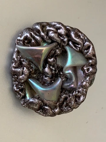 GORGEOUS French ANTIQUE BUTTON - Iridescent shell EXPELIT Paris 14 Cover