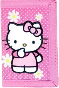 [NEW] HELLO KITTY POLKA DOT FLORAL TRIFOLD WALLET #C6CW04 - Picture 1 of 4