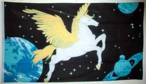 PEGASUS FLAG 5' x 3' Winged Horse Greek God Myths Legends Fantasy Festival - Picture 1 of 1