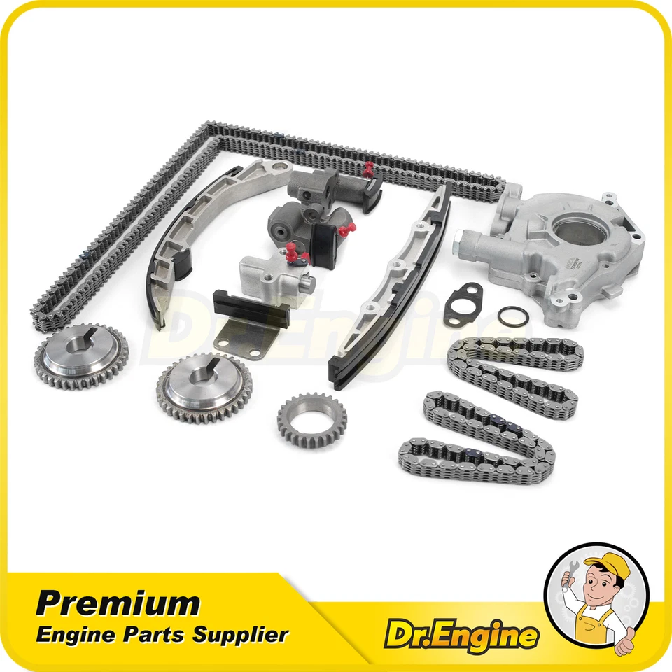 Kit de corrente de distribuição bomba de óleo ajuste 2002-2007 Nissan Murano Maxima 350Z 3.5L VQ35DE - Imagem 1 de 4