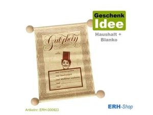 Gutschein Schriftrolle zum Ausfüllen traditionell Muttertag Geschenk Haushalt - Bild 1 von 1