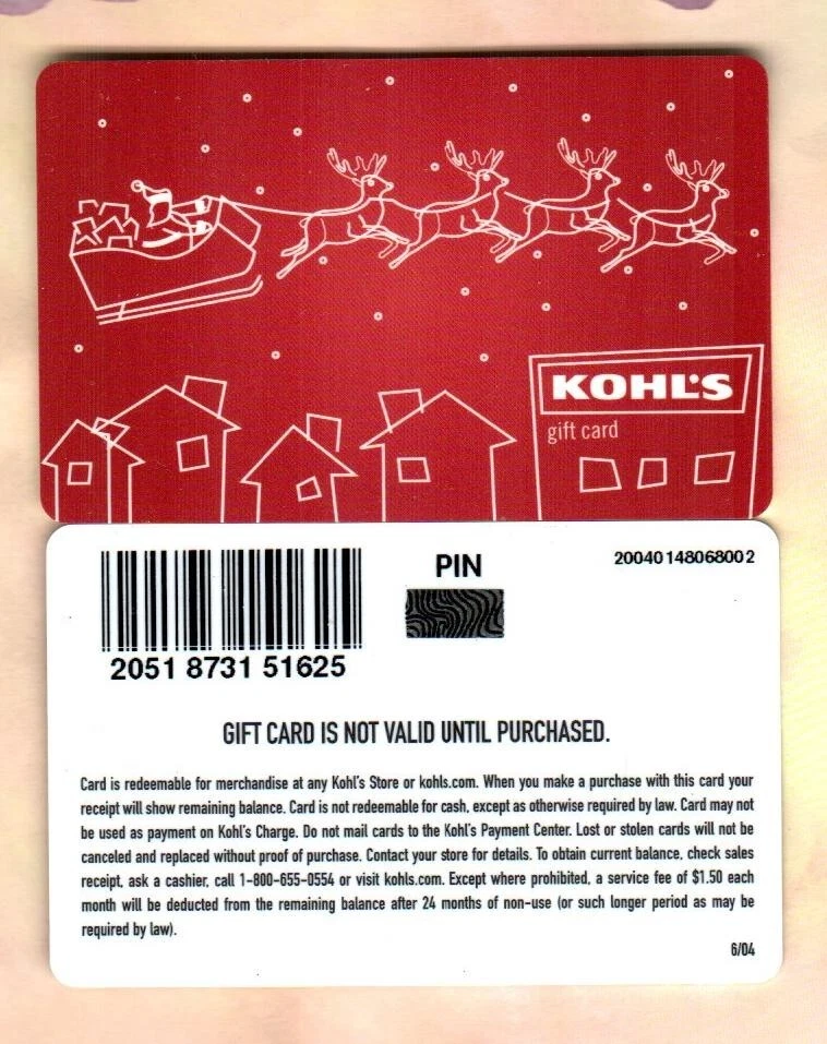 KOHL'S Santa and His Sleigh ( 2004 ) Gift Card ( $0 ) V1 - Image 1 of 1