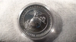 U.S. ARMED FORCES MARINE CORPS SILVER 2.5 TROY OZ MEDAL WITH COA & PACKAGING! - Picture 1 of 4