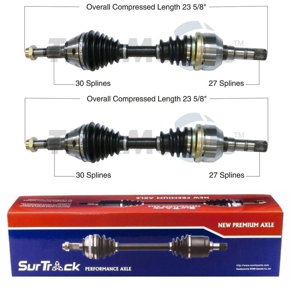 Juego SurTrack par de conjuntos de ejes delanteros CV para Saab 9-3 AWD/FWD 2003-2011 Foto 1 de 1