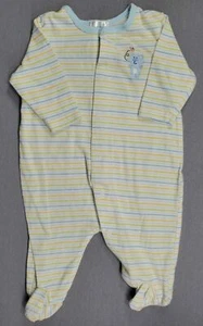 Baby Boy Clothes Small Wonders 0-3 Month Blue Striped Bear Footed Outfit - Picture 1 of 3