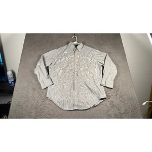 LRL Ralph Lauren Dress Shirt Mens 16 32/33 Non Iron Gray Stripe - Picture 1 of 7