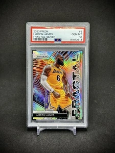 Lebron James 2023 Panin Prizm Fractal Silver Prizm PSA 10 Los Angeles Lakers - Picture 1 of 2