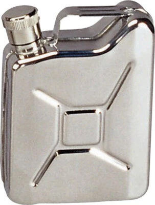 Stainless Steel Mini Jerry Gas Can Flask Liquid Fluid 6 oz. - Image 1 of 3