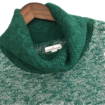 Suéter LL Bean Signature Para Hombre XL Cuello Alto Mármol Verde Algodón Lino Trapo Nuevo Foto 1 de 4